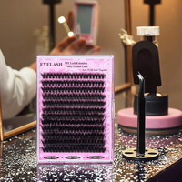 Glamour Full Thick Dense Effect Party Wedding Evening Occasion Faux Cils Strip Segment Prédécoupé Cluster Fan Diy Lash