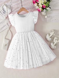 2025 nouveau été sans manches enfant en bas âge robe enfants bébé fille <span class=keywords><strong>Tutu</strong></span> tenues décontractées points enfants vêtements - Product Image 5