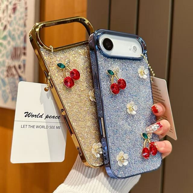Factory Direct Wholesale Custom Luxury Flower Rhinestone Women's Glitter Sequin Phone case for iPhone  mobile case