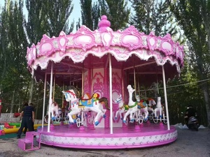 Parque temático grande 16 asientos Merry Go Round atracciones al aire libre niños carrusel caballos a la venta - Product Image 5