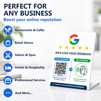 Google Yorum NFC Tezgah Üstü Ekran PVC Standı QR Kod Müşteri Geri Bildirim Talep Levhası Restoran Otel Salon Mağaza Masası için