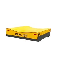 Véhicule de manutention à plateau plat électrique sans fil télécommandé de 30 tonnes, alimenté par batterie, doté d'une plateforme élévatrice et d'un système de direction sans rail