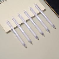 Bolígrafo de Gel Negro de 0.5mm con Cuerpo Transparente - Regalo Promocional con Logotipo Personalizado, Escritura Suave para Oficina y Escuela (Empaque al por Mayor Disponible)
