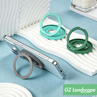 Support de téléphone magnétique rotatif à 360° en silicone souple avec logo personnalisé, béquille pliable et anneau de maintien fin pour doigt