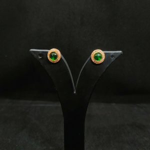 ต่างหูเพชรทรงอเมริกันสีเขียวหรูหรา พร้อมเคลือบทอง DIY เครื่องประดับผู้หญิงสไตล์ราชสถาน สำหรับงานแต่งงานและโอกาสครบรอบ - Product Image 1