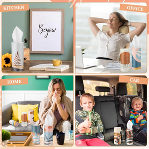 Boîte de mouchoirs cylindriques <span class=keywords><strong>pour</strong></span> <span class=keywords><strong>voiture</strong></span>, design moderne, 2 plis, en pâte de bois vierge de haute qualité, doux, style tube, vente chaude - Product Image 6