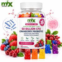 Gummies Probiotiques à la Canneberge 50 Milliards de CFU Marque Privée OEM avec Prébiotiques & Enzymes Digestives Saveur Baies Végétaliennes