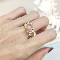 Anneaux en cristal de gemme naturelle pierre taillée à facettes ovale plaqué or 18 carats apatite bleue améthyste bagues en quartz rose pour bijoux en gros