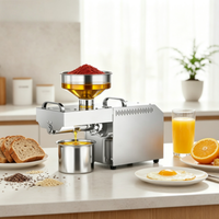 Presse à huile automatique compacte pour usage domestique – Idéale pour l'huile de sésame, de lin, d'olive, de noix de coco, d'arachide et d'amande – Nouvelle presse à froid et à chaud