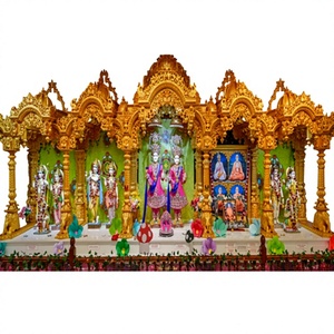 Big Wooden <b>Mandir</b> For Shree Laxmi Narayan Temple Latest Design High Carving Teak Wood Large Sizes <b>Mandir</b> For Home - Product Image 1