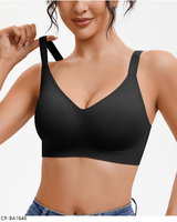 Soutien-gorge sans armatures grande taille, fin, sans couture, à col halter, bonnet complet, décolleté en V profond, doux, respirant, séchage rapide, pour usage quotidien, vente en gros ODM
