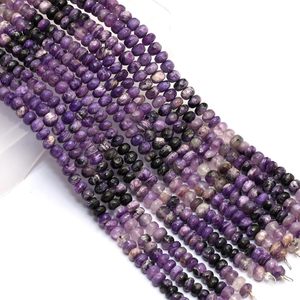 Charoite russe 5mm-6mm pierres précieuses lisse Rondelle perles en vrac naturel Multi Charoite perles de pierres précieuses semi-précieuses pour bijoux - Product Image 1