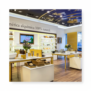 ตู้โชว์เครื่องสำอางพร้อมไฟ LED อุปกรณ์ร้านเครื่องสำอางดีไซน์ภายในร้านเสริมความงามสุดหรู - Product Image 1