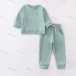 Tuta da bambino personalizzata Unisex per bambini maglione di spugna francese autunno inverno con nome Pullover da ricamo accogliente vestito invernale Unisex - Product Image 2