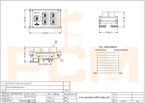 Module de carte PCB 35 mm pour <span class=keywords><strong>rail</strong></span> <span class=keywords><strong>DIN</strong></span>, convertisseur vertical réseau 5 voies RJ45 8P8C pour armoire de commande et panneau de distribution - Product Image 2