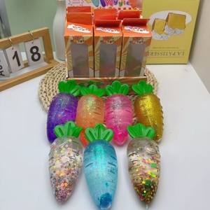 Jouets anti-stress Squishy en forme de carotte à paillettes et sequins, à rebond lent, pour soulager le stress - Product Image 2