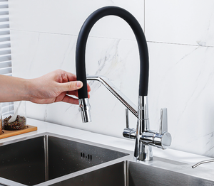 <span class=keywords><strong>Robinet</strong></span> de cuisine extractible 3-en-1 de haute qualité HuSheng en laiton, mitigeur <span class=keywords><strong>d</strong></span>'évier rotatif pour <span class=keywords><strong>eau</strong></span> chaude, froide et filtrée - Product Image 5