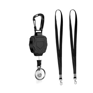 En stock : Ensemble de porte-clés anti-perte robuste avec cordon rétractable pour badge et carte d'identité, doté d'une boucle à tirage facile. - Product Image 1