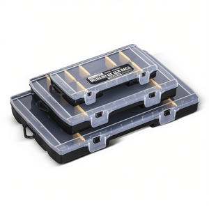 Organizer Essential <b>Tool</b> Storage <b>Box</b> <b>With</b> Clear Lid And Adjustable Dividers For Workshop Use - Product Image 2