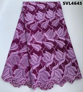 Vestido de tela de encaje africano blanco de alta calidad elegante tela de gasa Suiza Sexy con agujeros bordado ecológico encaje Lafaya - Product Image 2