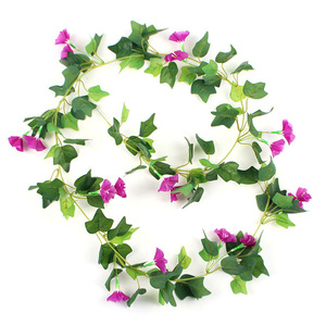 Vigne artificielle de fleurs décoratives en plastique et soie, feuilles jaunes et vertes, pour décoration murale intérieure - Product Image 2