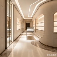 Vitrine de présentation de bijoux en verre moderne, MATÉRIAUX PERSONNALISÉS pour comptoir de magasin de détail et design intérieur de magasin complet