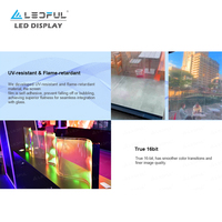 LEDFUL A-Series Layar LED Fleksibel Transparan Perekat Sendiri untuk Produksi Virtual Dalam Ruangan P4 P5 P6.25 P8 P10 P15 4K