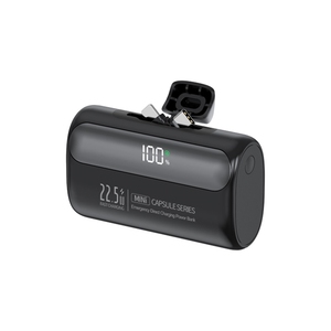Mini banque <span class=keywords><strong>de</strong></span> puissance <span class=keywords><strong>de</strong></span> capsule 10000mah construite dans 2 prises rotatives affichage LED sortie USB-C PD 22.5W <span class=keywords><strong>chargeur</strong></span> d'urgence à charge rapide - Product Image 1