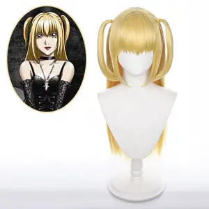 Venta al por mayor Amane Misa peluca Cosplay 70cm largo Rubio sintético Death Note Anime pelo Halloween fiesta Cosplay peluca