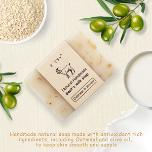 Jabón orgánico de leche de cabra, piel más suave para hombres y mujeres, barras de cuerpo y mano, jabón de cabra, glicerina, aceite de oliva, avena, barra de jabón de leche de cabra - Product Image 2
