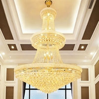 Lustre en cristal en forme de cône pour hall d'hôtel de luxe AURORACEYO, luminaires suspendus ovales dorés