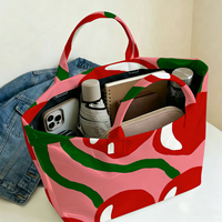 Sac fourre-tout en PVC rose cerise mignon, sac à main léger, sac de voyage portable grande capacité, sac à bandoulière pour la maternité