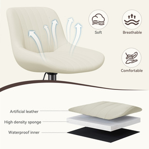 <b>Adjustable</b> Steady Modern Swivel <b>Bar</b> <b>Stools</b> Backs Counter <b>Height</b> Synthetic Leather Outdoor Mall Dining Living Room Use Iron Frame - Product Image 5