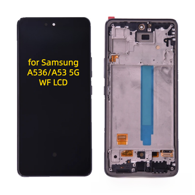 High Quality QSDT OEM Framed Display Digitizer LCD Assembly 1-Year Warranty 300-350cd Luminance for A53/A536 Screen Replacement