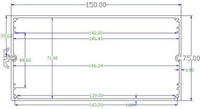 Boîtier en alliage d'aluminium de grande taille 150*75mm, usiné CNC, anodisé noir, marqué au laser, IP54, extrusion personnalisée pour carte de circuit imprimé