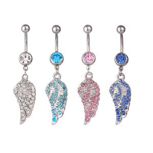 Anneaux de <span class=keywords><strong>nombril</strong></span> en cristal coloré unique, anneaux de <span class=keywords><strong>nombril</strong></span> en acier inoxydable, bijoux de <span class=keywords><strong>piercing</strong></span> corporel pour femmes - Product Image 1