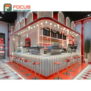 ตู้โชว์กาแฟขนาดใหญ่ ลายไม้โอ๊คธรรมชาติ พร้อมชั้นวางเครื่องปรุง ตู้เก็บสินค้าสำหรับร้านกาแฟ - Product Image 5