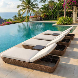 Chaise longue en rotin moderne de luxe, résistante aux intempéries, tissée, pour le bord de la piscine, mobilier d'extérieur pour villa, hôtel, <span class=keywords><strong>jardin</strong></span> - Product Image 2