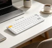 Keyboard 84-Tombol BT Dual Channel Scissor Rechargeable Keyboard Portable Scissor Foot Keys Keyboard Mini Nirkabel Baru
