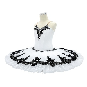 Tutu <span class=keywords><strong>de</strong></span> ballet Paquita noir et blanc semi-professionnel pour filles, jupe plate pour spectacle sur scène, costume <span class=keywords><strong>de</strong></span> compétition, tenue <span class=keywords><strong>de</strong></span> <span class=keywords><strong>danse</strong></span> - Product Image 2