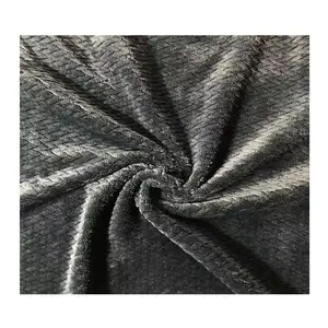 Changshu city baoyujia 100% poliéster jacquard catión negro franelas tela textil