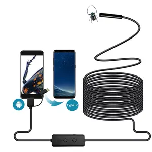 High Quality 7mm 2M Cable 3 In 1 Android Endoscope Ip67 Waterproof Type-C Usb Inspection Endoscope Borescope Camera