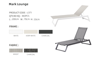 Chaise longue de piscine en aluminium empilable, mobilier d'extérieur, chaise longue de plage réglable en 5 positions, en textile