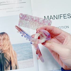 PDANY-peine de ácido acético blanco con pinzas para el cabello, accesorios para el cabello de acetato de celulosa - Product Image 3