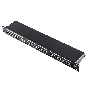 Panneau de brassage réseau blindé 24 ports 1U 19 pouces monté en rack <span class=keywords><strong>Cat</strong></span> 5e/<span class=keywords><strong>Cat</strong></span> 6/<span class=keywords><strong>Cat</strong></span> <span class=keywords><strong>6A</strong></span> Noir Ports <span class=keywords><strong>RJ</strong></span> <span class=keywords><strong>45</strong></span> pour rack de serveur Centre de données - Product Image 1