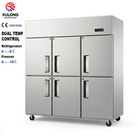 Congelador Vertical Comercial de Acero Inoxidable de Doble Temperatura y Enfriamiento Directo de Grado Industrial para Cocina