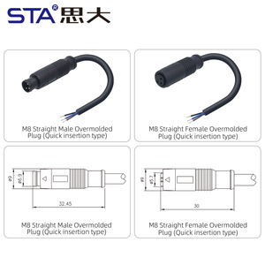 Connettore Impermeabile UL M8, <span class=keywords><strong>Presa</strong></span> Femmina Angolata in Plastica SMD a Inserimento Rapido per PCB, <span class=keywords><strong>Spina</strong></span> Aeronautica IP67, 3 4 Pin, Codice B 5 Pin, 6 8 Pin - Product Image 3