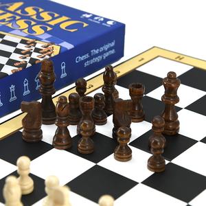 Jeu d'échecs en bois avec rangement, jeu tactique éducatif pour deux joueurs, stimulant pour l'esprit - Product Image 3