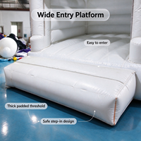 Château gonflable commercial blanc avec toboggan et piscine à balles, ensemble d'équipements de jeu souple en PVC de haute qualité, très demandé pour enfants