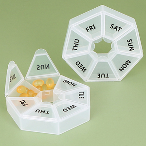 SUNSHING Wholesale 7 Compartment Weekly Pill Organizer Portable Vitamin Case Travel Medicine Storage <b>Container</b> Custom Pill Box - Product Image 3